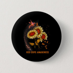 Hummingbird Sunflower Rsd Crps Awareness Button