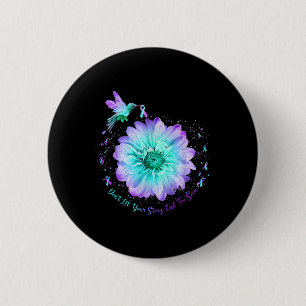 Hummingbird Sunflower Suicide Prevention Awareness Button