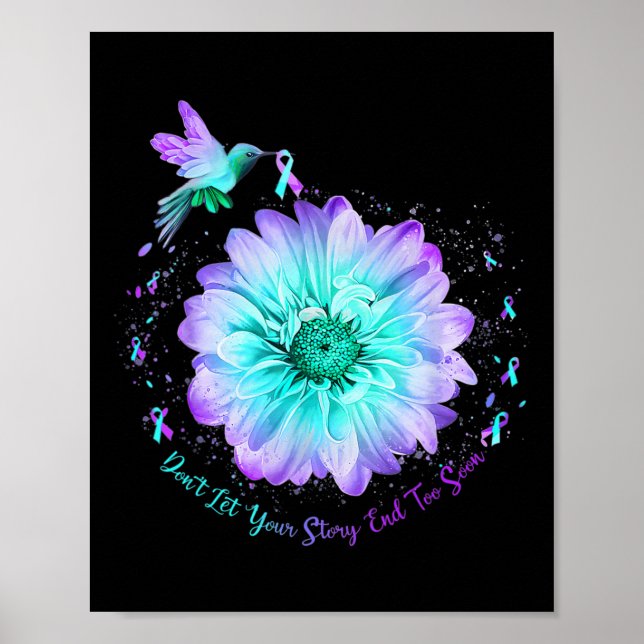Hummingbird Sunflower Suicide Prevention Awareness Poster (Front)