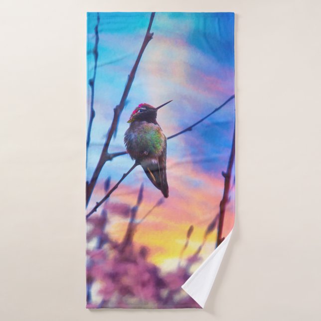 HUMMINGBIRD SUNRISE GLORY BATH TOWEL (Bath Towel)