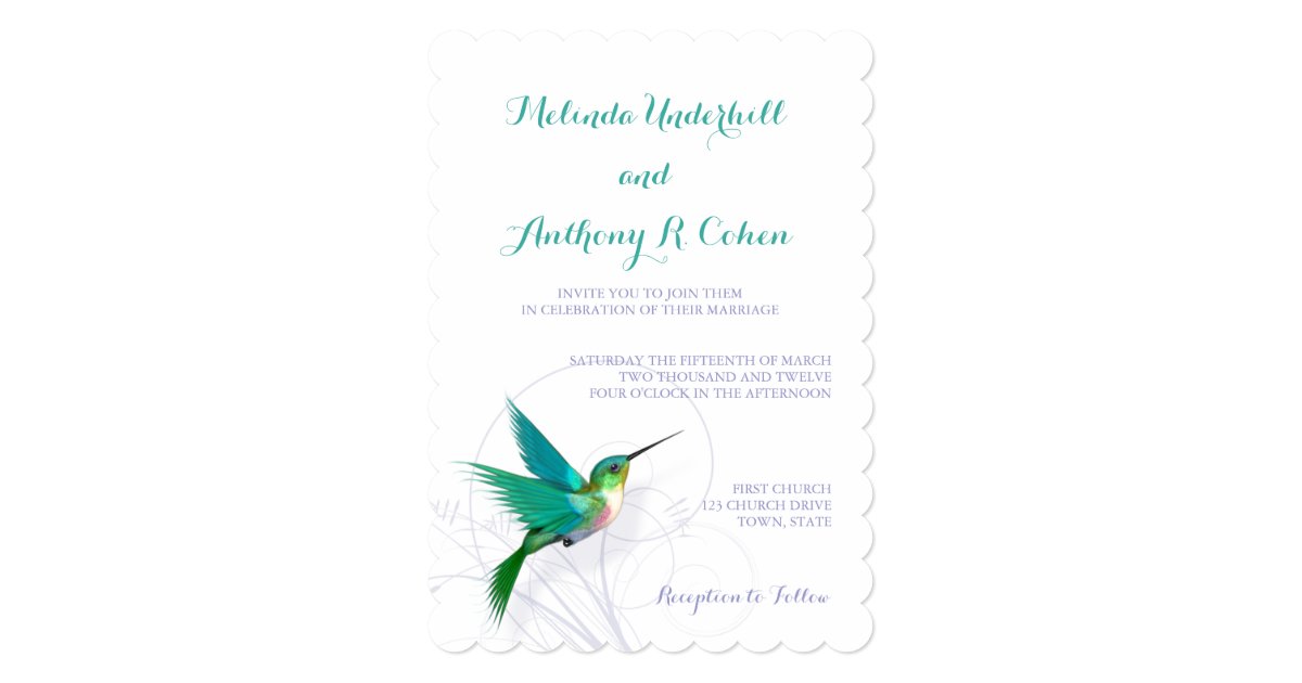 Hummingbird Wedding Invitations 1