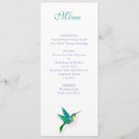 Hummingbird Swirl Menu<br><div class="desc">A beautiful teal colored hummingbird adorns this lovely wedding menu. The soft gray swirl gives it a romantic feel with a slight vintage yet modern look. Perfect for everday use, or for special occasions like weddings, bridal showers, engagements, anniversaries, birthdays, garden parties and more. Note: The small hummingbird on the...</div>