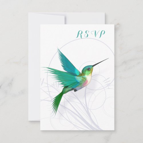 Hummingbird Swirl RSVP Card