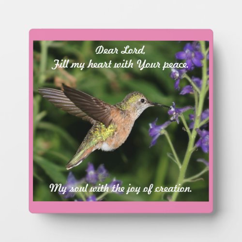 Hummingbird Tabletop Plaque with Easel