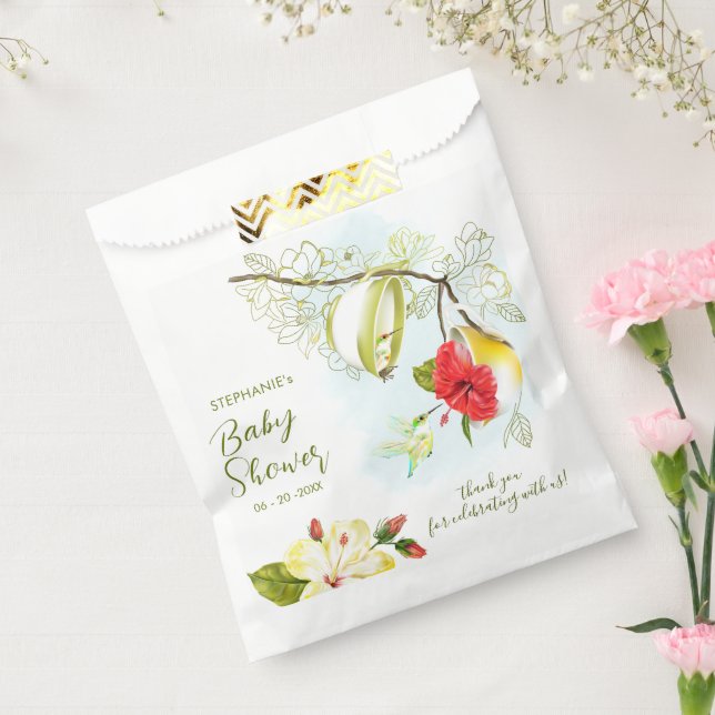 Hummingbird Tea Party Baby Shower Favor Bag (Sealed)