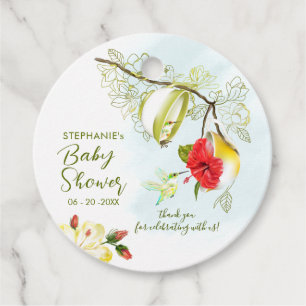 Hummingbird Tea Party Baby Shower Favor Tags