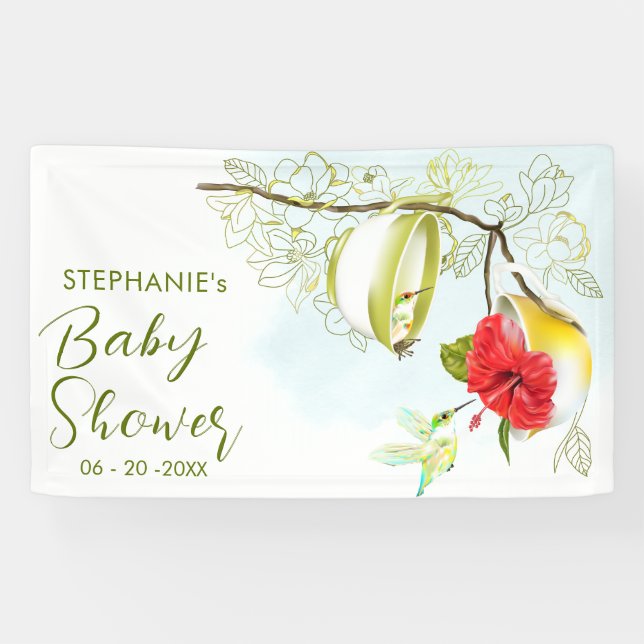 Hummingbird Tea Party Banner (Horizontal)