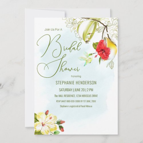 Hummingbird Tea Party Invitation