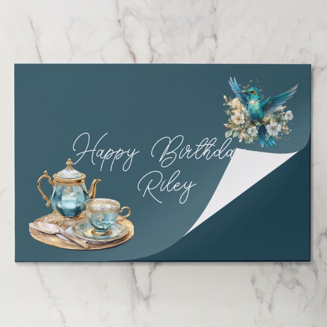 Hummingbird Tea Party Tearaway Paper Placemats (Folded)