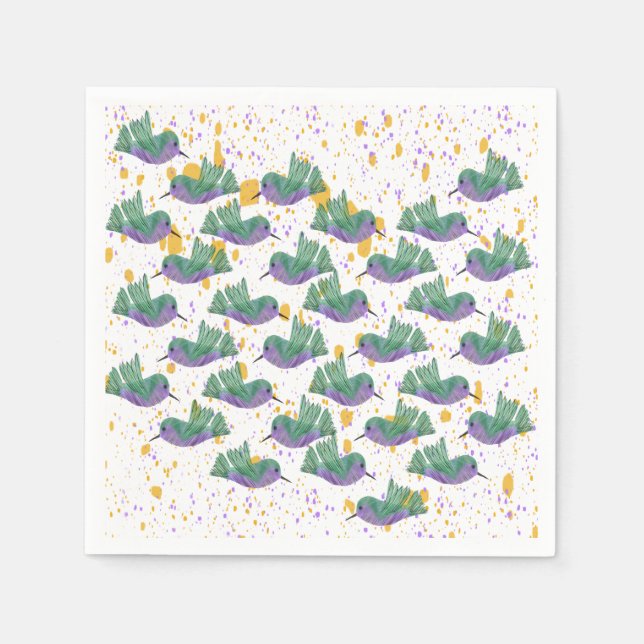 Hummingbird Terrazzo Party Napkins (Front)