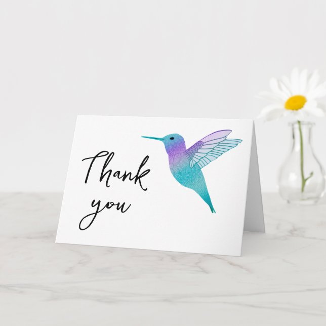 Hummingbird Thank You Greeting Card (Small Plant)