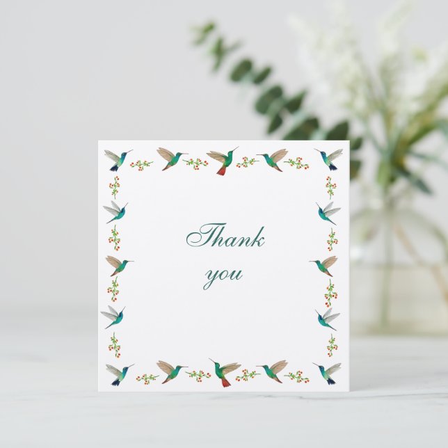 Hummingbird Thank you Note Card (Standing Front)