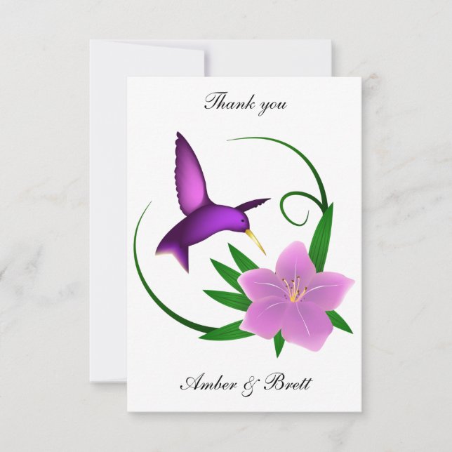 'Hummingbird' thank you note Invitation (Front)