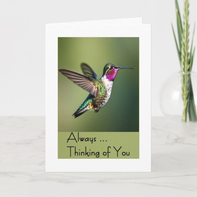 Hummingbird Thinking of You -Blank Inside Card (Front)