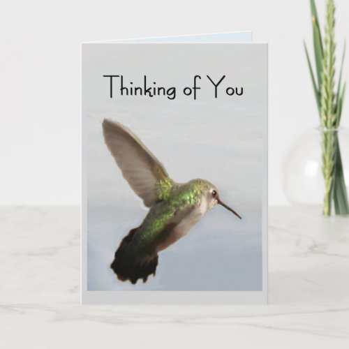 Hummingbird Thinking of You_ Blank Inside Card