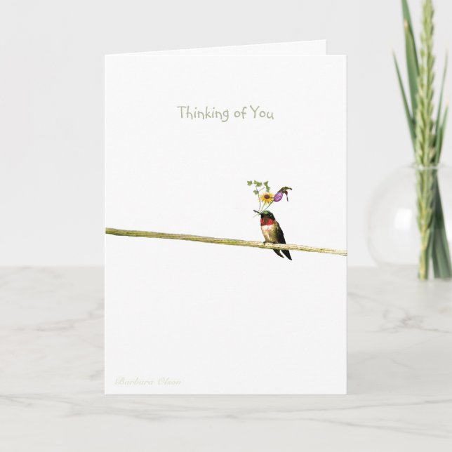Hummingbird-Thinking of You: In Your Time of Loss Card (Front)