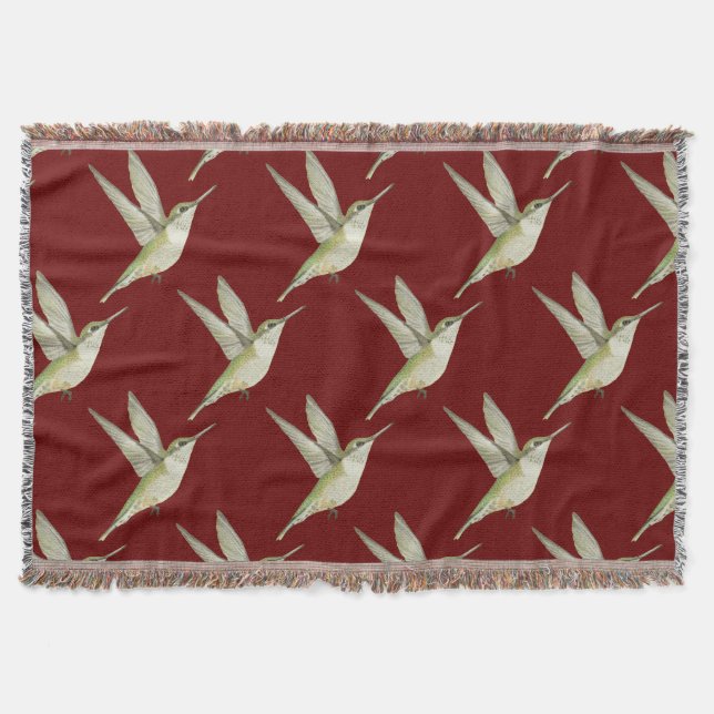 Hummingbird Throw Blanket (Front)