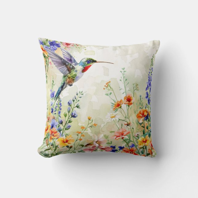 Hummingbird Throw Pillow (Front)