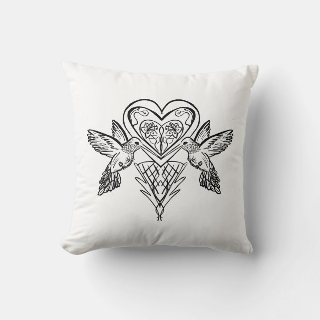 Hummingbird throw pillow (Front)