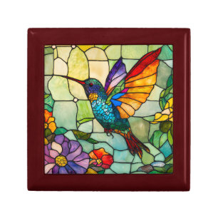 Hummingbird Tiffany-Style Window Gift Box