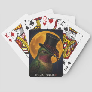 Hummingbird Top Hat Gothic Surreal Poker Cards
