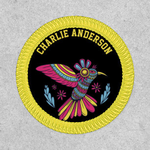 Hummingbird Tribal Mandala Huichol Art Patch