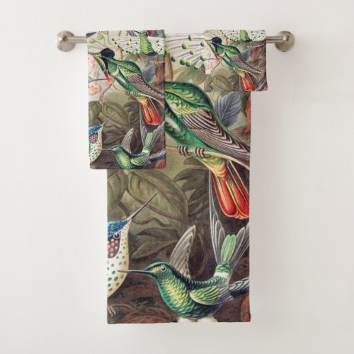 Hummingbird Trochilidae Kolibris by Ernst Haeckel Bath Towel Set