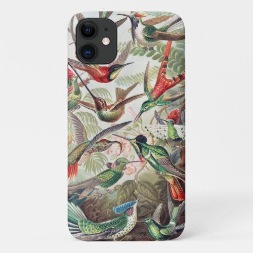 Hummingbird Trochilidae Kolibris by Ernst Haeckel iPhone 11 Case