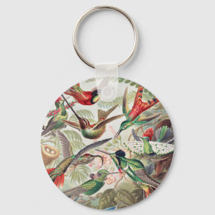 Hummingbird, Trochilidae Kolibris by Ernst Haeckel Keychain