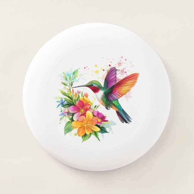 Hummingbird Tropical Flowers Wham-O Frisbee (Front)