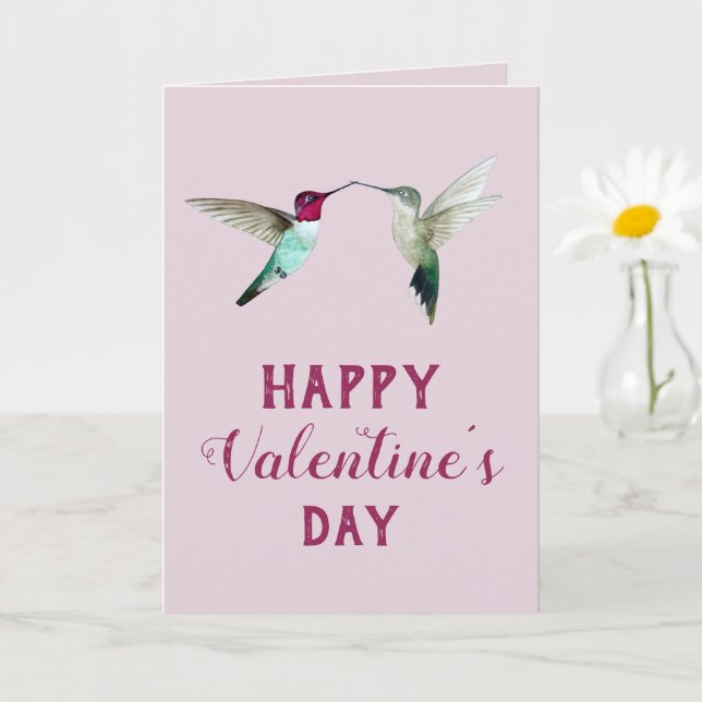 Hummingbird Valentine's Day  Card (Small Plant)