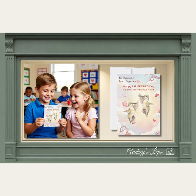 Hummingbird Valentines Day Classroom Note Card (Creator Uploaded)
