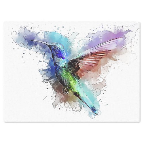 Hummingbird Vintage Art Tissue Paper