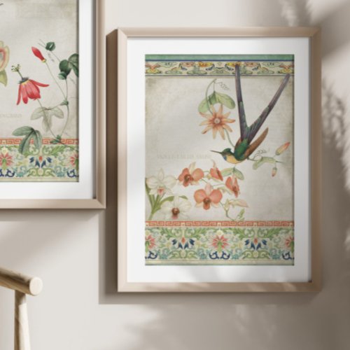 Hummingbird Vintage Chinoiserie Floral Decoupage Tissue Paper