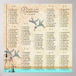Hummingbird Vintage Love Birds Seating Charts