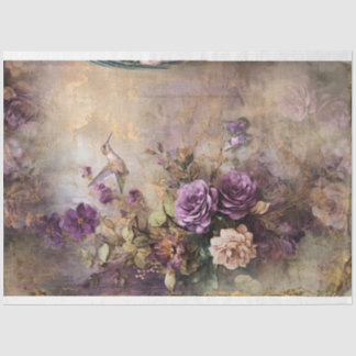 Hummingbird & Vintage, Shabby Chic Floral Tissue Paper