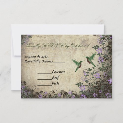 Hummingbird Vintage Wedding RSVP