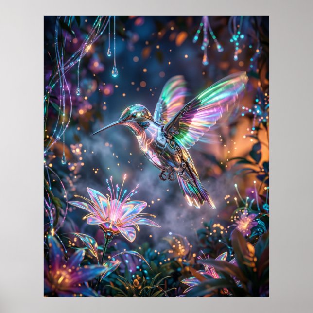 Hummingbird Voltage Garden Poster (Front)