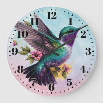 Hummingbird Wall Clock by NiceTiming at Zazzle