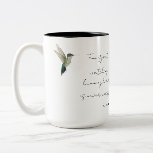 Hummingbird watching Two_Tone coffee mug