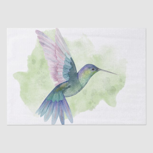 Hummingbird Watercolor Art Tissue Paper (Front)