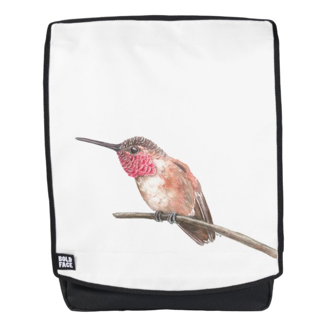 Hummingbird watercolor backpack (Front)