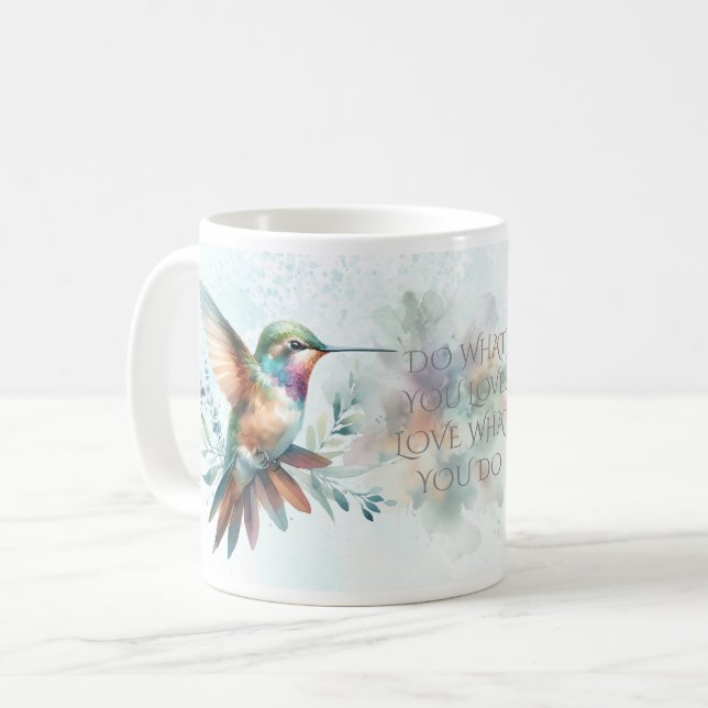 Hummingbird Watercolor Coffee Mug (Front Left)