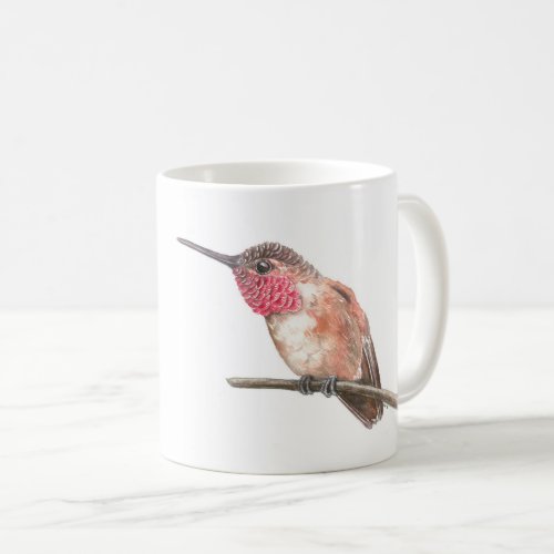 Hummingbird watercolor coffee mug