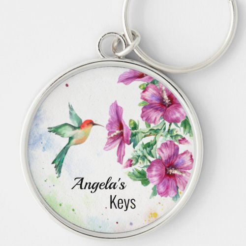 Hummingbird Watercolor Keychain
