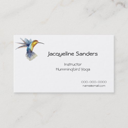 hummingbird watercolor peaceful sketch business card