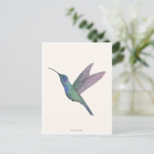 Hummingbird Watercolor Postcard (Standing Front)
