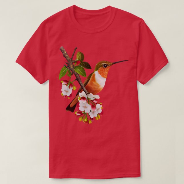 Hummingbird Watercolor T-Shirt (Design Front)