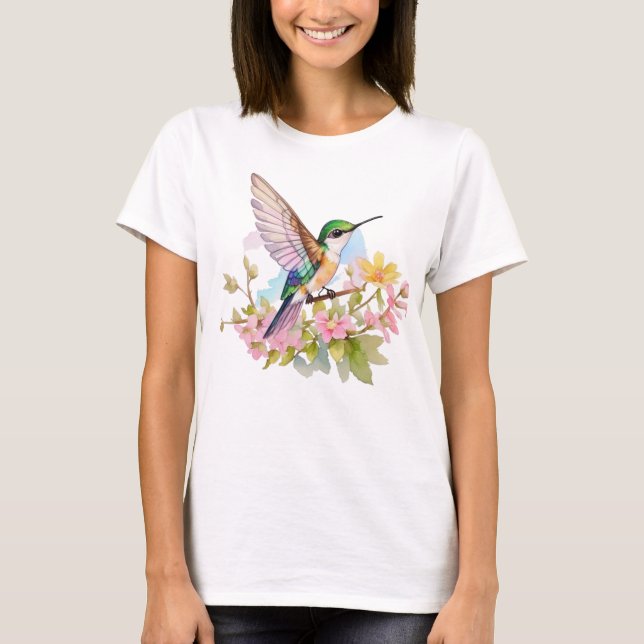 Hummingbird Watercolor T-Shirt (Front)