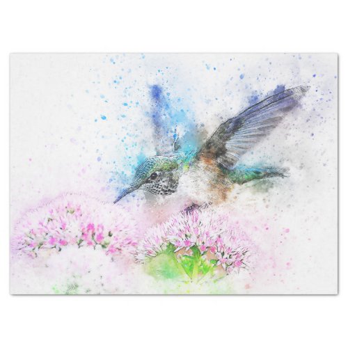 Hummingbird Watercolor Tissue Paper